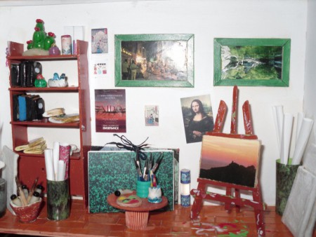 atelier, je n'avais pas de fimo de couleur , peinture vitrail  obligatoire ^^